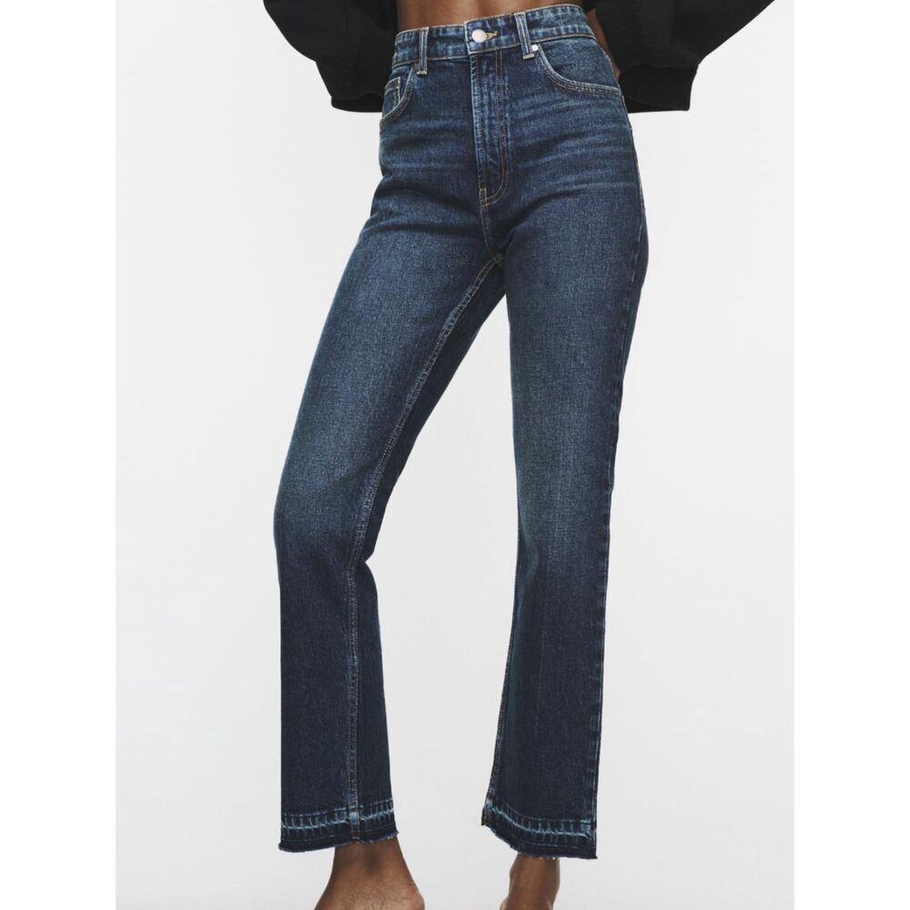 ZARA‎ Faded High Waist Straight Leg Jean Sz 8